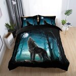 Automne hiver chaud bleu gris noir housse de couette avec fermeture ��clair, animal d loup chat rhinoc��ros ...