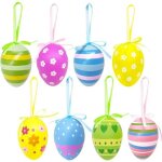 Aviski 24 pi�ces ?ufs de p�ques suspendus d�corations ?ufs de p�ques multicolores