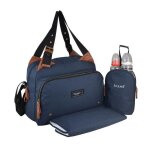 Baby on board - sac a langer - sac titou bleu denim - 2 compartiments 8 poches - sac repas - tapis a ...