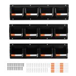 Bac � bec mural 12 pcs - duoku - avec bacs empilables suspendus et 3 rails m�talliques - pour atelier ...