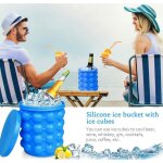 Bac a glaons, seau a glacon, ice cube maker, ice cube magique glaon silicone seau a champagne portable ...