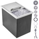 Bac  glace encastrable - vevor - 26, 7 l 456x304x371 mm - avec couvercle en inox alimentaire conservateur ...