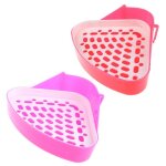 Bac a litire triangulaire pour lapin, toilettes d'angle, pot d'entranement pour animaux domestiques, ...