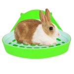 Bac a litire pour animaux de compagnie fixable en triangle pour lapins, toilette et bol pour petits ...