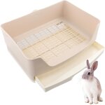 Bac a litire en cage de lapin, grand bacs a litire pour chat, bac a litire avec tiroir amovible, apprendre ...