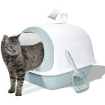 Bac a litire pour chat avec couvercle, filtre a charbon actif, anti - odeur, anti - fuite, pour chats ...