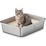 Bac litiere pour chat en inox, bac a liti�re pour grands chats, chatons et lapins, caisse chats litiere, ...