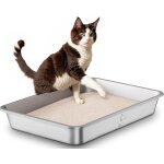 Bac litiere pour chat en inox, bac a liti�re pour grands chats, chatons et lapins, caisse chat litiere ...