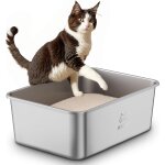 Bac litiere pour chat en inox, bac a liti�re pour grands chats, chatons et lapins, caisse chat litiere ...