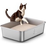 Bac litiere pour chat en inox, bac a litire pour grands chats, chatons et lapins, caisse chat litiere ...