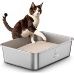 Bac litiere pour chat en inox, bac a liti�re pour grands chats, chatons et lapins, caisse chat litiere ...