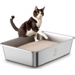 Bac litiere pour chat en inox, bac a liti�re pour grands chats, chatons et lapins, caisse chat litiere ...