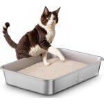 Bac litiere pour chat en inox, bac a liti�re pour grands chats, chatons et lapins, caisse chat litiere ...