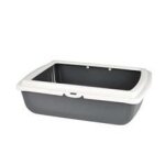 Bac a litiere pour chat et rebord ivoire h 46 x l 36 x l 12cm