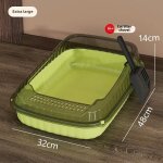 Bac a litire pour chat semi - ferm ouvert anti - eclaboussures, bassin d'excrments pour chat, toilettes ...