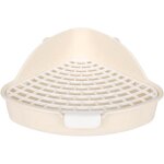 Bac a litire pour lapin avec grille pot triangle literie bote de toilette d'angle pour lapin bac pour ...
