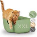 Bac a liti�re bac a litiere moderne pour chats - bac liti�re grand format avec parois hautes - liti�re ...