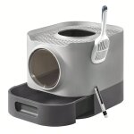 Bac a litire, xxl, avec couvercle, plateau amovible, pelle, brosse, moins de traces, fond anti - fuite, ...