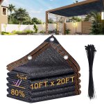 Bche d'ombrage de jardin de 3 x 6 m, 80 % maille noire avec ?illets renforcs, matriau en polythylne ...
