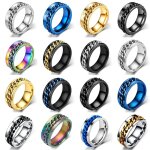Bagues rotatives en acier au titane pour hommes et femmes, bague soulignée pour l'anxiété, bijoux de ... Bagues rotatives en acier au titane pour hommes et femmes, bague soulignée pour l'anxiété, bijoux de ...