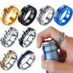 Bagues rotatives en acier au titane pour hommes et femmes, bague soulignée pour l'anxiété, bijoux de ... Bagues rotatives en acier au titane pour hommes et femmes, bague soulignée pour l'anxiété, bijoux de ...