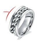 Bagues rotatives en acier au titane pour hommes et femmes, bague souligne pour l'anxit, bijoux de ...