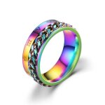 Bagues rotatives en acier au titane pour hommes et femmes, bague soulignée pour l'anxiété, bijoux de ... Bagues rotatives en acier au titane pour hommes et femmes, bague soulignée pour l'anxiété, bijoux de ...
