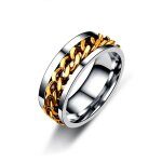 Bagues rotatives en acier au titane pour hommes et femmes, bague souligne pour l'anxit, bijoux de ...