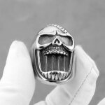 Bague vintage avec tire - bouchon pour hommes, en acier inoxydable, motif crâne, cicatrice exagérée, ... Bague vintage avec tire - bouchon pour hommes, en acier inoxydable, motif crâne, cicatrice exagérée, ...