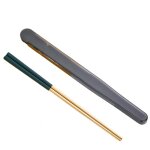 Baguettes alimentaires en acier inoxydable, 1 ensemble, pratique, en mtal, pour voyage, djeuner, mallette ...