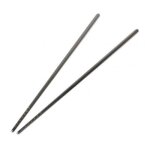 Baguettes antid�rapantes en acier inoxydable, 1 paire, baguettes chinoises ecologiques, vaisselle en ...