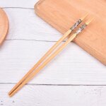 Baguettes antid�rapantes en bois de bambou et marbre, 1 paire, baguettes de riz et sushi de style chinois, ...