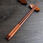 Baguettes en bois de chtaigne naturel manuel, 1 paire, ensemble de baguettes, cadeau de valeur, sushi, ...