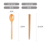 Baguettes en bois portables, ensemble de cuillres et fourcommuniste, sac grill cratif de style japonais ...