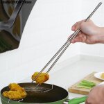 Baguettes de cuisine en acier inoxydable, nouilles extra longues, ustensile de sushi, poêle japonaise, ... Baguettes de cuisine en acier inoxydable, nouilles extra longues, ustensile de sushi, poêle japonaise, ...
