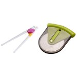 Baguettes pour enfants dbutants, 1 paire, avec molette coupe - pizza avec protection, trancheur de pizza ...
