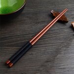 Baguettes japonaises en bois de marron naturel, 23. 5cm, faites a la main, cadeau de valeur, ligne de ...