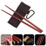 Baguettes pliantes en bois antid�rapantes, 1 paire, camping en plein air pique - nique vaisselle de table ...