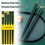 Baguettes rutilisables, 5 paires, baguettes de cuisine pour famille, sushi, gravure q7j3