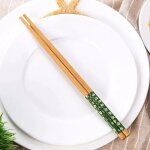 Baguettes rutilisables en bambou naturel, 1 paire, traditionnelles faites a la main, chinoises, classiques, ...