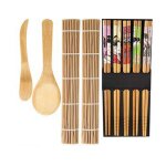 Baguettes de sushi en bambou, 10 pices, ensemble de style japonais, pour rideau, volet, durable, a faire ...