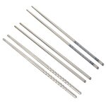 Baguettes vintage en acier inoxydable, 3 paires de baguettes imprim�es de fleurs chinoises, b�tonnets ...
