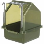 Baignoire pour oiseaux - trixie - 16x22x16 cm - vert olive - a suspendre ou placer dans la cage - grande ...