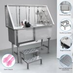 Baignoire de toilettage inox 60cm oilettage professionnelle table toilettage chien