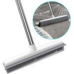 Balai en caoutchouc 2 en 1 avec raclette intgre - poigne rglable jusqu' 156 cm - brosse souple anti ...