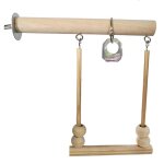 Balan�oire a oiseaux en bois, support de perche, cage a perles a m�cher, couchage, jouets pour perruches ...