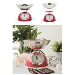 Balance de cuisine rétro inox analogique en métal rouge touche rouge design haute qualité petit prix Balance de cuisine rétro inox analogique en métal rouge touche rouge design haute qualité petit prix