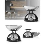 Balance de cuisine r�tro vintage - analogique acier - cuve amovible noire