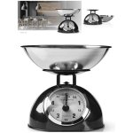 Balance retro noire design de cuisine numérique analogique acier cuve chrome amovible haute qualité Balance retro noire design de cuisine numérique analogique acier cuve chrome amovible haute qualité