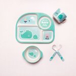 Baleine - assiette'alimentation en fibre de bambou pour bb, ensemble de vaisselle pour enfants, bol, ...